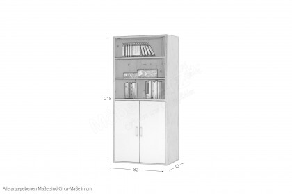 Big Profi Office von Mäusbacher - hoher Aktenschrank mit ESG-Sicherheitsglas
