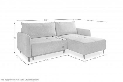 Mara von Benformato - Ecksofa Variante rechts hellblau