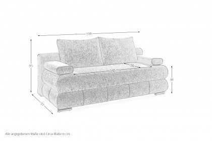 Borna-SO350 von Sun Garden - Schlafsofa grau