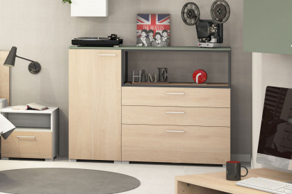 cocoon by rb 305 von Röhr-Bush - modernes Highboard weiß - Eiche - salbei