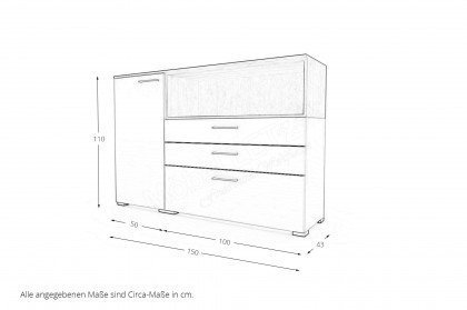 cocoon by rb 305 von Röhr-Bush - modernes Highboard weiß - Eiche - salbei
