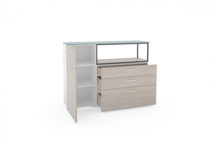 cocoon by rb 305 von Röhr-Bush - modernes Highboard weiß - Eiche - salbei