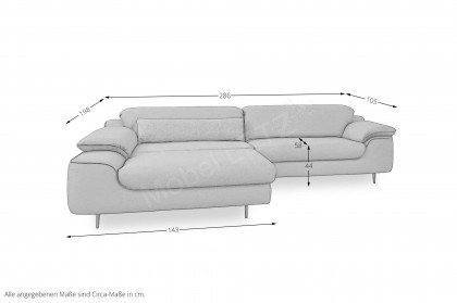 1571 von Himolla - Ledersofa Variante links arctic