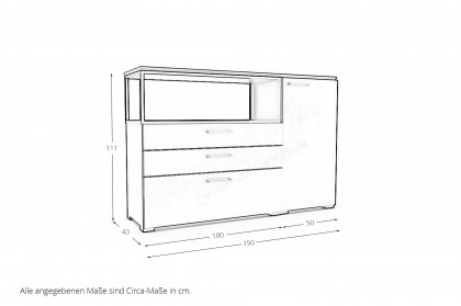 cocoon by rb 305 von Röhr-Bush - Highboard mit Lichtboden graphit matt - Eiche