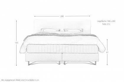 Ligne von Serta - Boxspringbett in Snow
