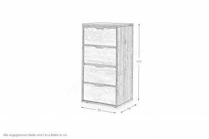 Alabama von Nature Living - Kommode Wildeiche Front grau