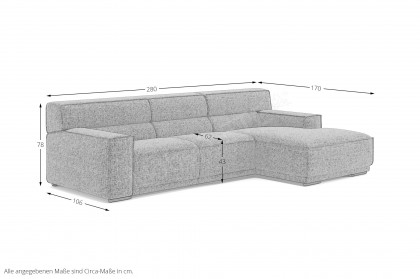 Kubo-LE25 von COTTA - Polstersofa rechts old-rose