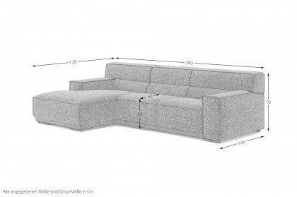 Kubo-LE25 von COTTA - Polstersofa links old-rose