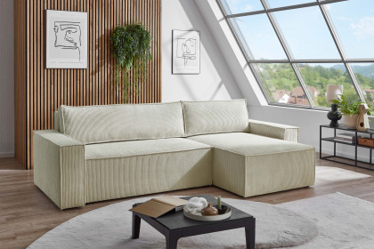 Wolgast-SO330 von Sun Garden - Schlafsofa Cord natur