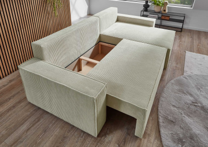 Wolgast-SO330 von Sun Garden - Schlafsofa Cord natur