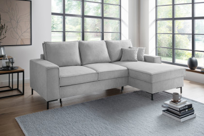Rom-LE25 von Benformato - Ecksofa rechts silber