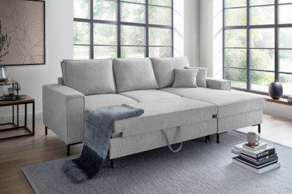 Rom-LE25 von Benformato - Ecksofa rechts silber