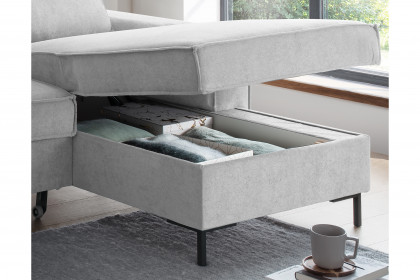 Rom-LE25 von Benformato - Ecksofa rechts silber