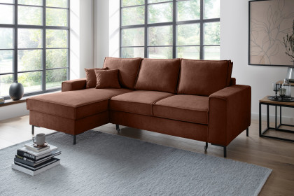 Rom-LE25 von Benformato - Eckgarnitur links cognac