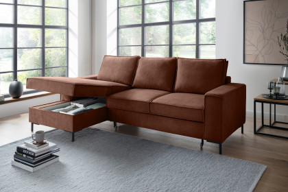Rom-LE25 von Benformato - Eckgarnitur links cognac