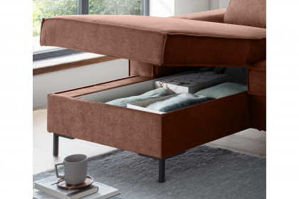 Rom-LE25 von Benformato - Eckgarnitur links cognac