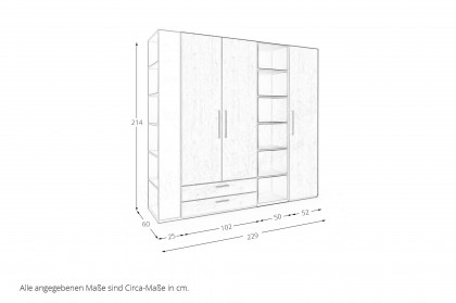 cocoon by rb 305 von Röhr-Bush - Schrank ca. 230 cm breit mit Spiegel & Regal
