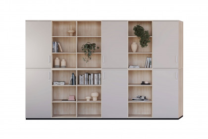 K40 von Nowy Styl - Büromöbelensemble in Acacia light & Cashmere