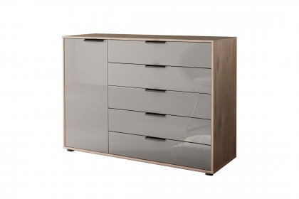Phoenix von Wiemann - Kommode Glas kieselgrau - Nordic-Eiche