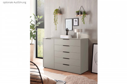 Phoenix von Wiemann - Kommode Glas kieselgrau - Nordic-Eiche