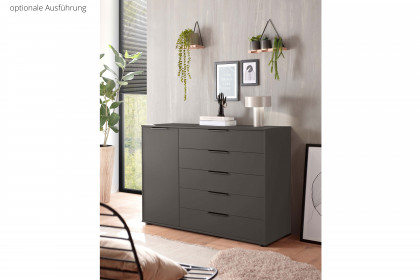 Phoenix von Wiemann - Kommode Glas kieselgrau - Nordic-Eiche