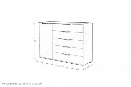 Phoenix von Wiemann - Sideboard champagner ca. 120 cm breit