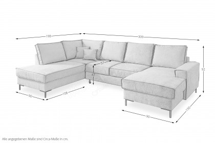Rom-LE25 von Benformato - Wohnlandschaft Variante links anthrazit