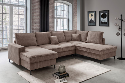 Rom-LE25 von Benformato - XXL-Sofa Ausführung rechts grau-braun