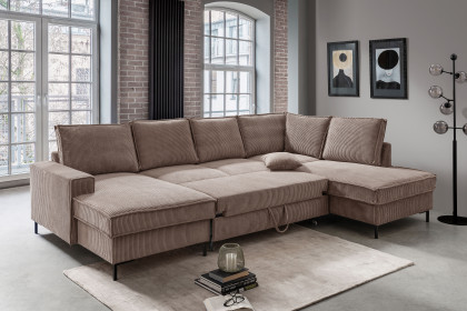Rom-LE25 von Benformato - XXL-Sofa Ausführung rechts grau-braun