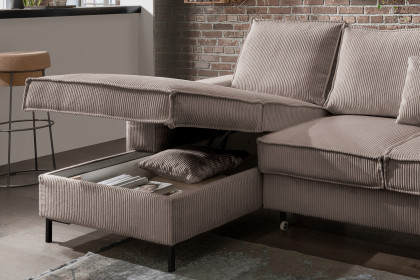 Rom-LE25 von Benformato - XXL-Sofa Ausführung rechts grau-braun