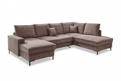 Rom-LE25 von Benformato - XXL-Sofa Ausführung rechts grau-braun