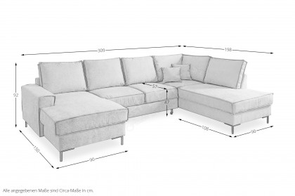Rom-LE25 von Benformato - XXL-Sofa Ausführung rechts grau-braun