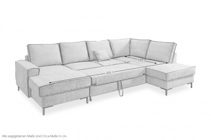 Rom-LE25 von Benformato - XXL-Sofa Ausführung rechts grau-braun