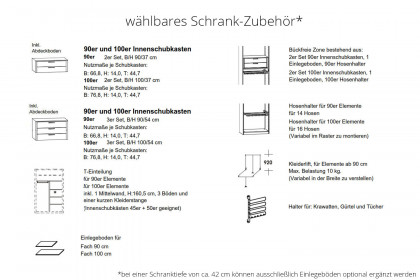 Multiline von SCHÖNER WOHNEN - 6-türiger Schrank weiß - Balkeneiche mit Spiegel