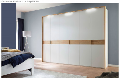 Multiline von SCHÖNER WOHNEN - 6-türiger Schrank weiß - Balkeneiche mit Spiegel
