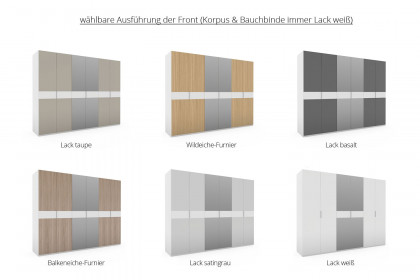 Multiline von SCHÖNER WOHNEN - 6-türiger Schrank weiß - Balkeneiche mit Spiegel