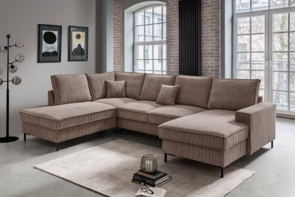 Rom-LE25 von Benformato - XXL-Sofa Ausführung links grau-braun