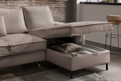 Rom-LE25 von Benformato - XXL-Sofa Ausführung links grau-braun