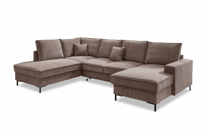 Rom-LE25 von Benformato - XXL-Sofa Ausführung links grau-braun