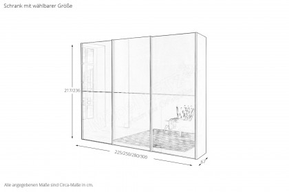 Phoenix von Wiemann - Schrank Glas-Front mit 2 Feldern havanna