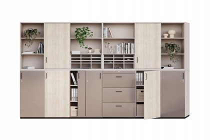 K40 von Nowy Styl - Büromöbelset truffle grey/ acacia light