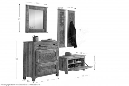 Frigo von SIT Möbel - Garderobenset aus Mangoholz natur