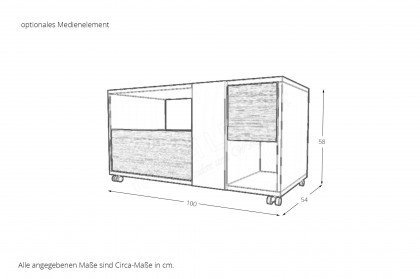 qunit by rb 366 von Röhr-Bush - Schwebetürenschrank & Bett mit Cord-Kopfteil