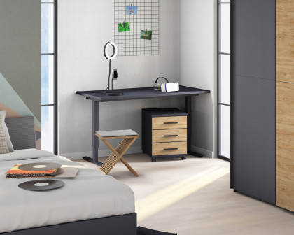 qunit by rb 366 von Röhr-Bush - Schwebetürenschrank & Bett mit Cord-Kopfteil