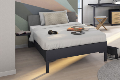 qunit by rb 366 von Röhr-Bush - Schwebetürenschrank & Bett mit Cord-Kopfteil