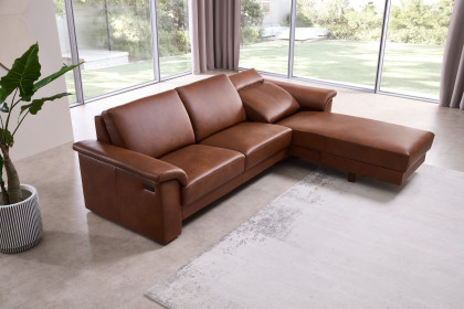 Bologna von Schröno - Ledersofa rechts savannah