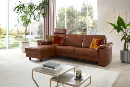 Bologna von Schröno - Ledersofa links savannah