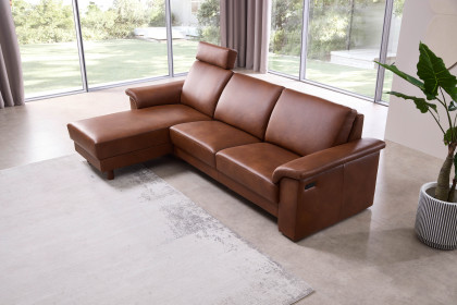 Bologna von Schröno - Ledersofa links savannah