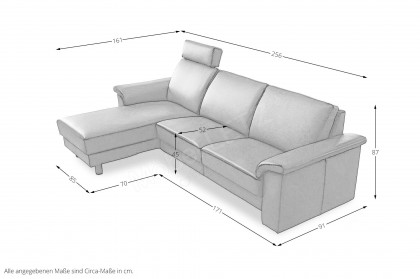 Bologna von Schröno - Ledersofa links savannah