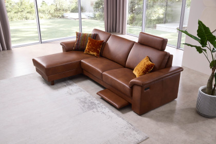 Bologna von Schröno - Ledersofa links savannah
